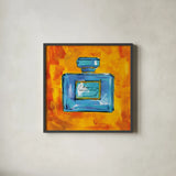 Perfume II by Anne Tavoletti. Shown in a sleek black glass frame for a contemporary gallery look. Available as an archival giclee rolled canvas, fine art paper, or poster print. SKU 11917a.