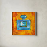 Perfume II by Anne Tavoletti. Shown in a crisp white glass frame for a clean and minimalist style. Available as an archival giclee rolled canvas, fine art paper, or poster print. SKU 11917a.