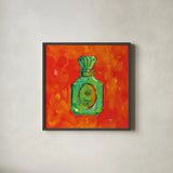Perfume III by Anne Tavoletti. Shown in a sleek black glass frame for a contemporary gallery look. Available as an archival giclee rolled canvas, fine art paper, or poster print. SKU 11918a.