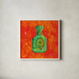 Perfume III by Anne Tavoletti. Shown in a crisp white glass frame for a clean and minimalist style. Available as an archival giclee rolled canvas, fine art paper, or poster print. SKU 11918a.