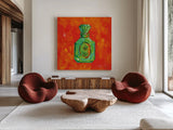Perfume III by Anne Tavoletti. Shown as extra-large giant wall art in a modern living room. Available as an archival giclee rolled canvas, fine art paper, or poster print. SKU 11918a.