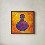 Perfume IV by Anne Tavoletti. Shown in a sleek black glass frame for a contemporary gallery look. Available as an archival giclee rolled canvas, fine art paper, or poster print. SKU 11919a.