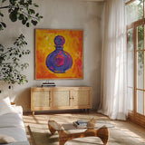 Perfume IV by Anne Tavoletti. Shown in a natural wood frame in a cozy modern living room. Available as an archival giclee rolled canvas, fine art paper, or poster print. SKU 11919a.