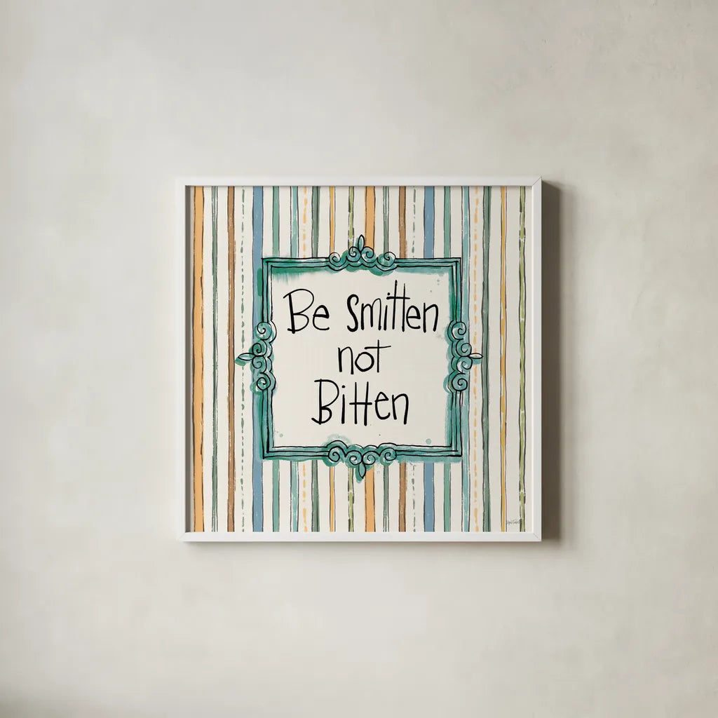 Pet Sentiments I by Anne Tavoletti. Shown in a crisp white glass frame for a clean and minimalist style. Available as an archival giclee rolled canvas, fine art paper, or poster print. SKU 89392a.