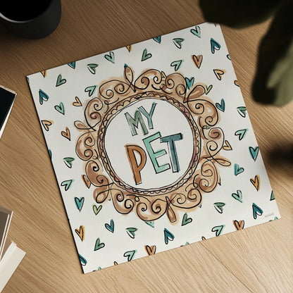 Pet Sentiments II by Anne Tavoletti. Shown as a detailed flat fine art print, highlighting archival giclee quality. Available as an archival giclee rolled canvas, fine art paper, or poster print. SKU 89393a.