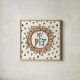 Pet Sentiments II by Anne Tavoletti. Shown in a natural wood glass frame for a timeless modern aesthetic. Available as an archival giclee rolled canvas, fine art paper, or poster print. SKU 89393a.