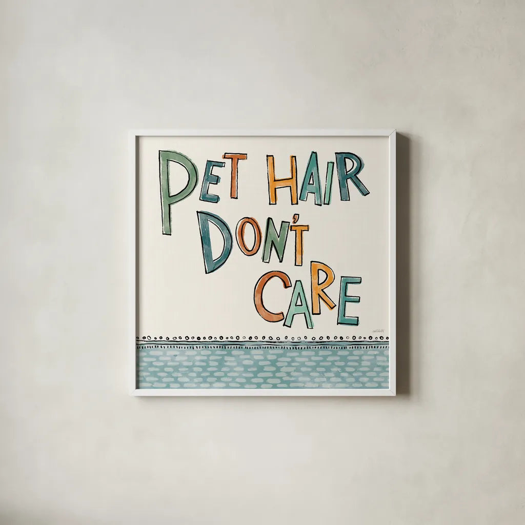 Pet Sentiments III by Anne Tavoletti. Shown in a crisp white glass frame for a clean and minimalist style. Available as an archival giclee rolled canvas, fine art paper, or poster print. SKU 89394a.