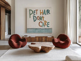 Pet Sentiments III by Anne Tavoletti. Shown as extra-large giant wall art in a modern living room. Available as an archival giclee rolled canvas, fine art paper, or poster print. SKU 89394a.