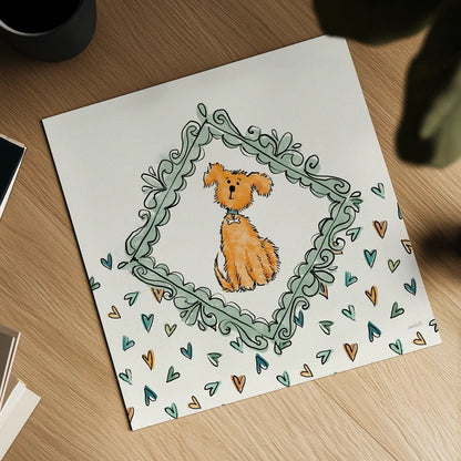 Pet Sentiments V by Anne Tavoletti. Shown as a detailed flat fine art print, highlighting archival giclee quality. Available as an archival giclee rolled canvas, fine art paper, or poster print. SKU 89396a.