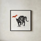 Phantom Cat by Anne Tavoletti. Shown in a sleek black glass frame for a contemporary gallery look. Available as an archival giclee rolled canvas, fine art paper, or poster print. SKU 57914a.
