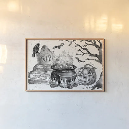 Phantoms of the Night I by Anne Tavoletti. shown as a paper print in a natural frame. Available as a archival giclee rolled canvas, fine art paper, or poster print. SKU 55944i.