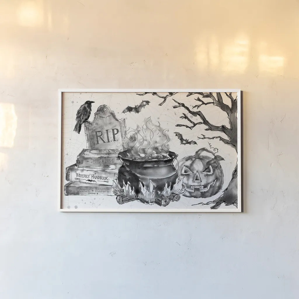 Phantoms of the Night I by Anne Tavoletti. shown as a paper print in a white frame. Available as a archival giclee rolled canvas, fine art paper, or poster print. SKU 55944i.