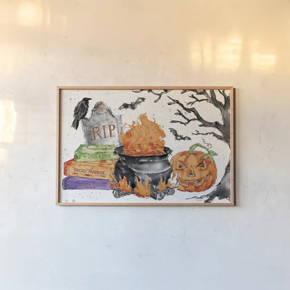 Phantoms of the Night I Color by Anne Tavoletti. shown as a paper print in a natural frame. Available as a archival giclee rolled canvas, fine art paper, or poster print. SKU 55953i.