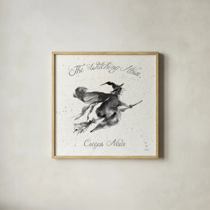 Phantoms of the Night IV by Anne Tavoletti. Shown in a natural wood glass frame for a timeless modern aesthetic. Available as an archival giclee rolled canvas, fine art paper, or poster print. SKU 55947a.