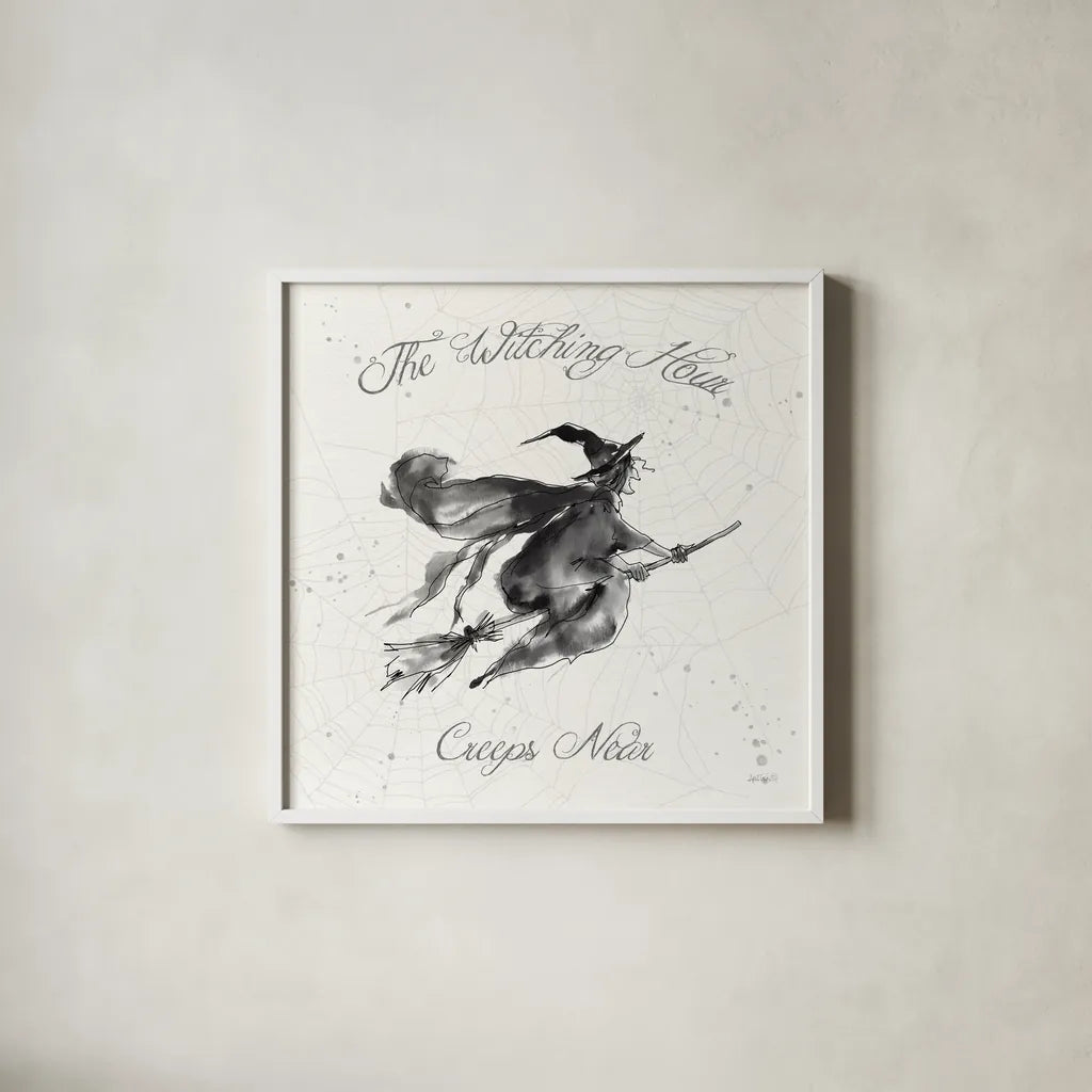 Phantoms of the Night IV by Anne Tavoletti. Shown in a crisp white glass frame for a clean and minimalist style. Available as an archival giclee rolled canvas, fine art paper, or poster print. SKU 55947a.