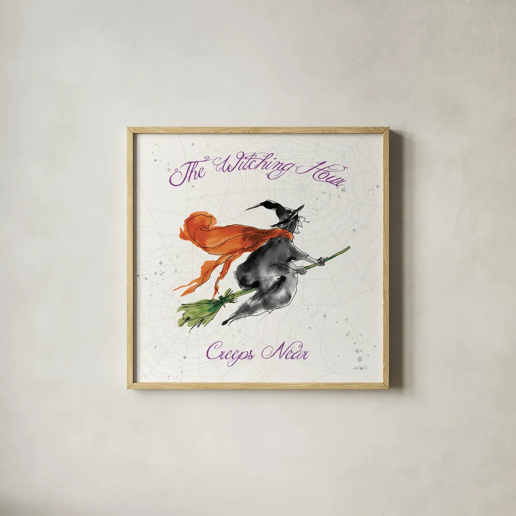 Phantoms of the Night IV Color by Anne Tavoletti. Shown in a natural wood glass frame for a timeless modern aesthetic. Available as an archival giclee rolled canvas, fine art paper, or poster print. SKU 55956a.