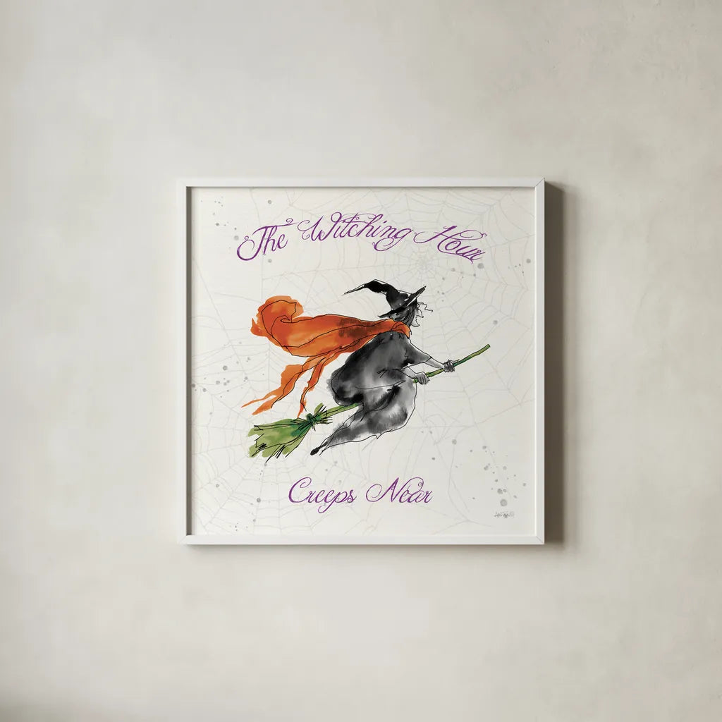 Phantoms of the Night IV Color by Anne Tavoletti. Shown in a crisp white glass frame for a clean and minimalist style. Available as an archival giclee rolled canvas, fine art paper, or poster print. SKU 55956a.