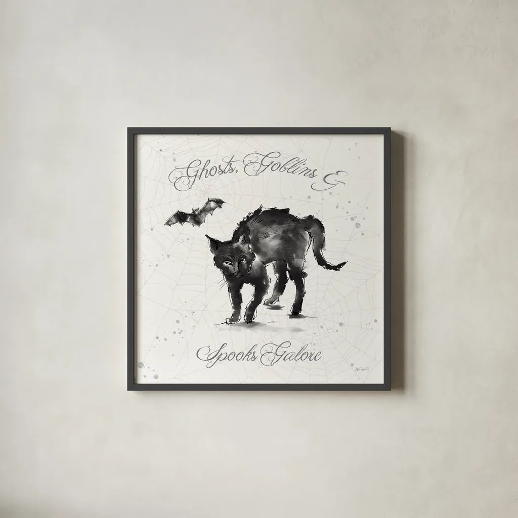 Phantoms of the Night IX by Anne Tavoletti. Shown in a sleek black glass frame for a contemporary gallery look. Available as an archival giclee rolled canvas, fine art paper, or poster print. SKU 55952a.