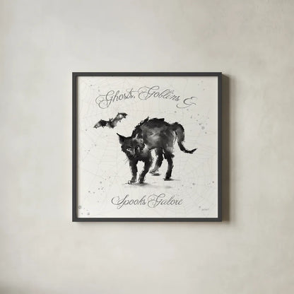 Phantoms of the Night IX by Anne Tavoletti. Shown in a sleek black glass frame for a contemporary gallery look. Available as an archival giclee rolled canvas, fine art paper, or poster print. SKU 55952a.