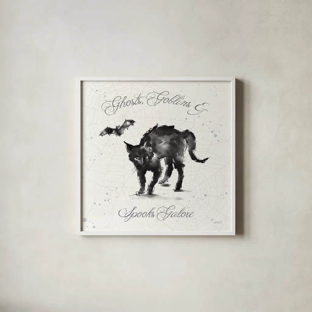 Phantoms of the Night IX by Anne Tavoletti. Shown in a crisp white glass frame for a clean and minimalist style. Available as an archival giclee rolled canvas, fine art paper, or poster print. SKU 55952a.