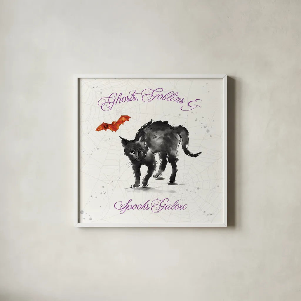 Phantoms of the Night IX Color by Anne Tavoletti. Shown in a crisp white glass frame for a clean and minimalist style. Available as an archival giclee rolled canvas, fine art paper, or poster print. SKU 55961a.