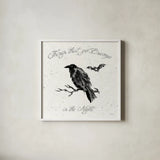Phantoms of the Night V by Anne Tavoletti. Shown in a crisp white glass frame for a clean and minimalist style. Available as an archival giclee rolled canvas, fine art paper, or poster print. SKU 55948a.