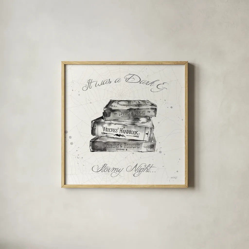 Phantoms of the Night VI by Anne Tavoletti. Shown in a natural wood glass frame for a timeless modern aesthetic. Available as an archival giclee rolled canvas, fine art paper, or poster print. SKU 55949a.