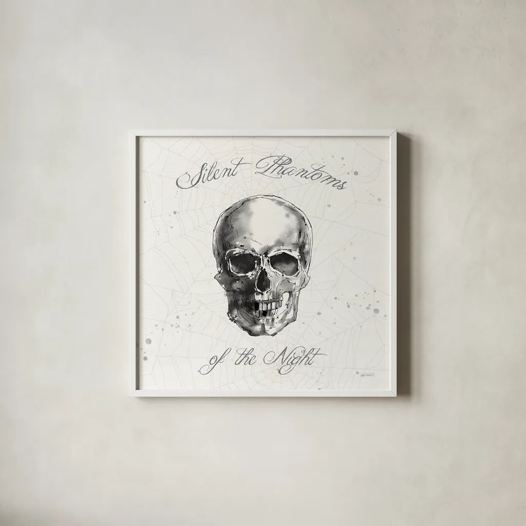 Phantoms of the Night VII by Anne Tavoletti. Shown in a crisp white glass frame for a clean and minimalist style. Available as an archival giclee rolled canvas, fine art paper, or poster print. SKU 55950a.