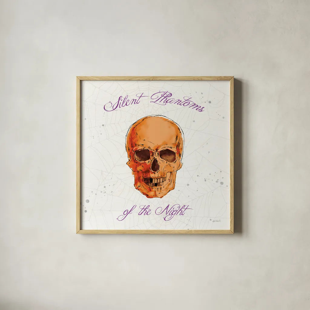 Phantoms of the Night VII Color by Anne Tavoletti. Shown in a natural wood glass frame for a timeless modern aesthetic. Available as an archival giclee rolled canvas, fine art paper, or poster print. SKU 55959a.