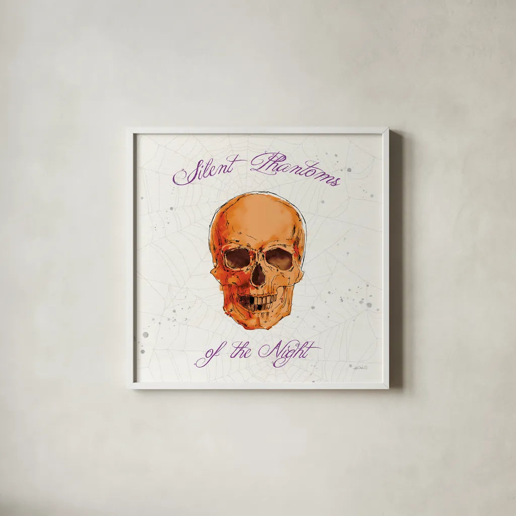 Phantoms of the Night VII Color by Anne Tavoletti. Shown in a crisp white glass frame for a clean and minimalist style. Available as an archival giclee rolled canvas, fine art paper, or poster print. SKU 55959a.