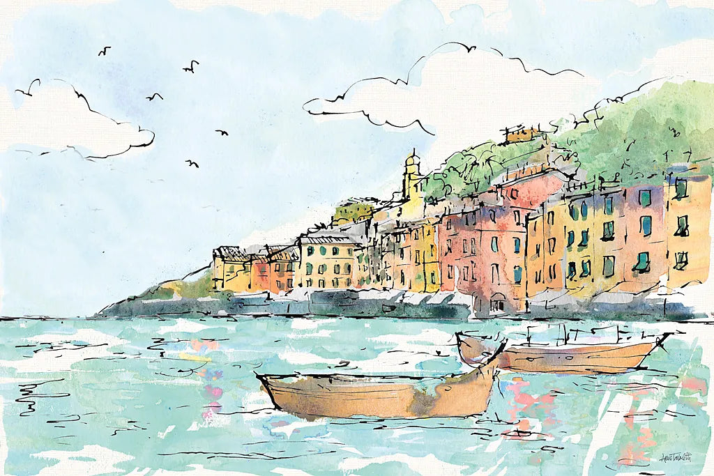 Portofino I by Anne Tavoletti. SKU 29050i. Archival Giclee Fine art print for wall decor.