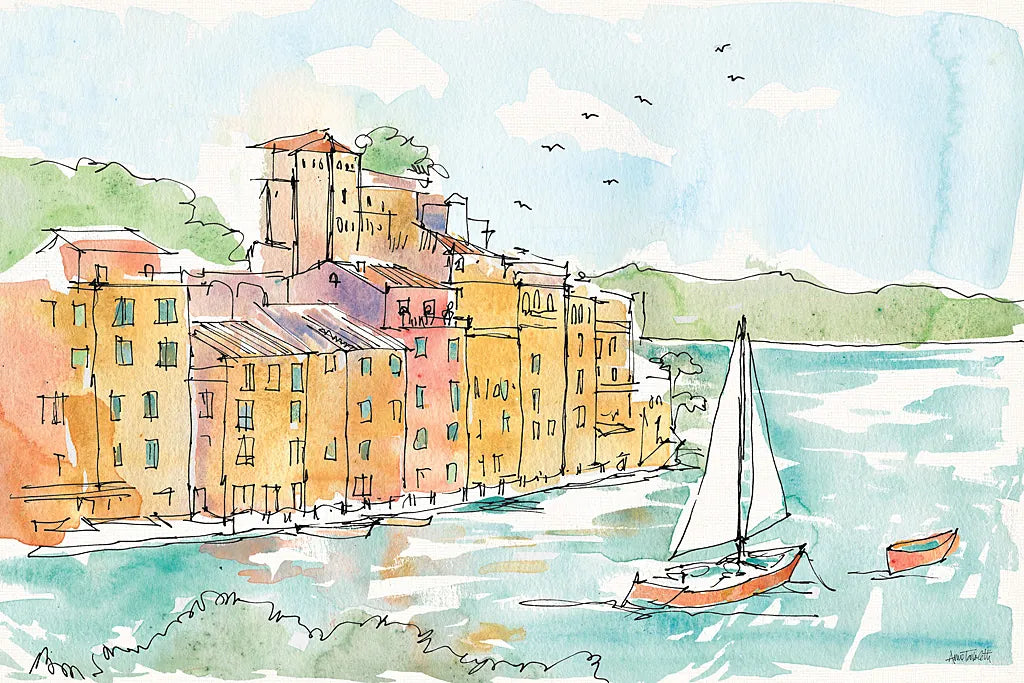Portofino II by Anne Tavoletti. SKU 29051i. Archival Giclee Fine art print for wall decor.