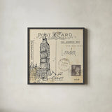 Postcard Sketches II by Anne Tavoletti. Shown in a sleek black glass frame for a contemporary gallery look. Available as an archival giclee rolled canvas, fine art paper, or poster print. SKU 15854a.