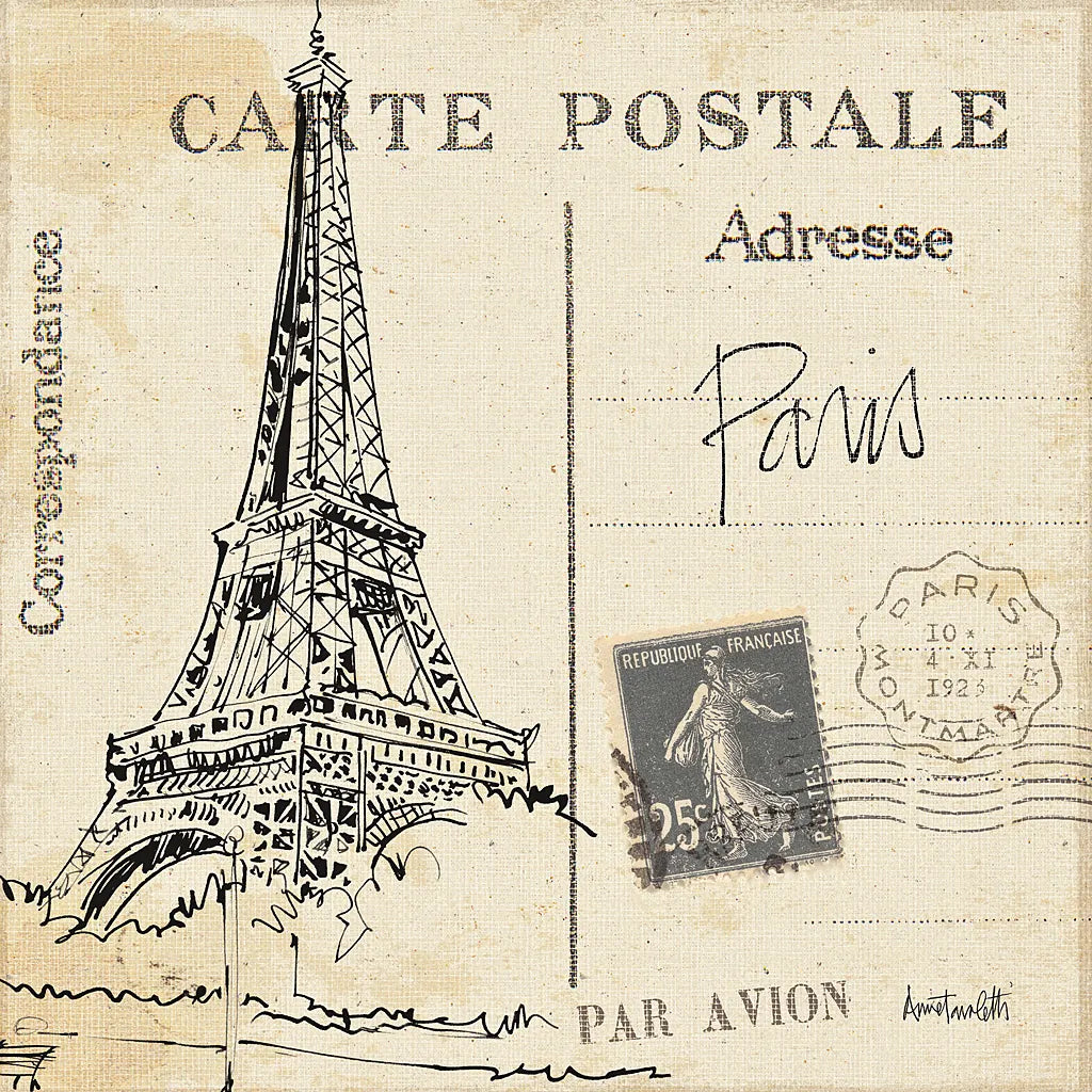 Postcard Sketches III by Anne Tavoletti. SKU 15855a. Archival Giclee Fine art print for wall decor.