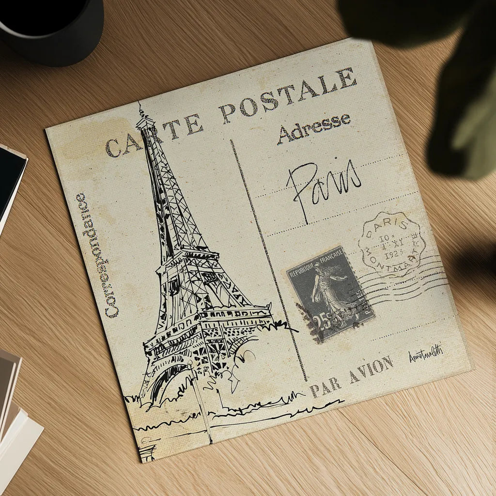 Postcard Sketches III by Anne Tavoletti. Shown as a detailed flat fine art print, highlighting archival giclee quality. Available as an archival giclee rolled canvas, fine art paper, or poster print. SKU 15855a.