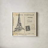 Postcard Sketches III by Anne Tavoletti. Shown in a crisp white glass frame for a clean and minimalist style. Available as an archival giclee rolled canvas, fine art paper, or poster print. SKU 15855a.