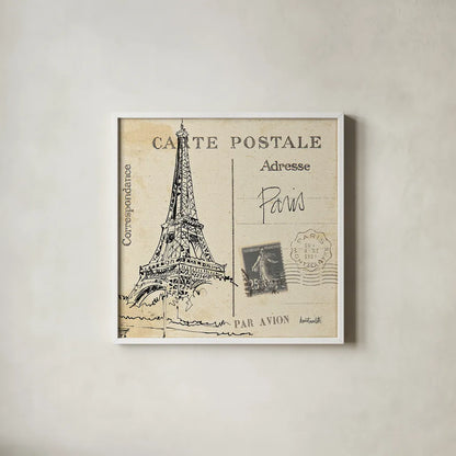 Postcard Sketches III by Anne Tavoletti. Shown in a crisp white glass frame for a clean and minimalist style. Available as an archival giclee rolled canvas, fine art paper, or poster print. SKU 15855a.