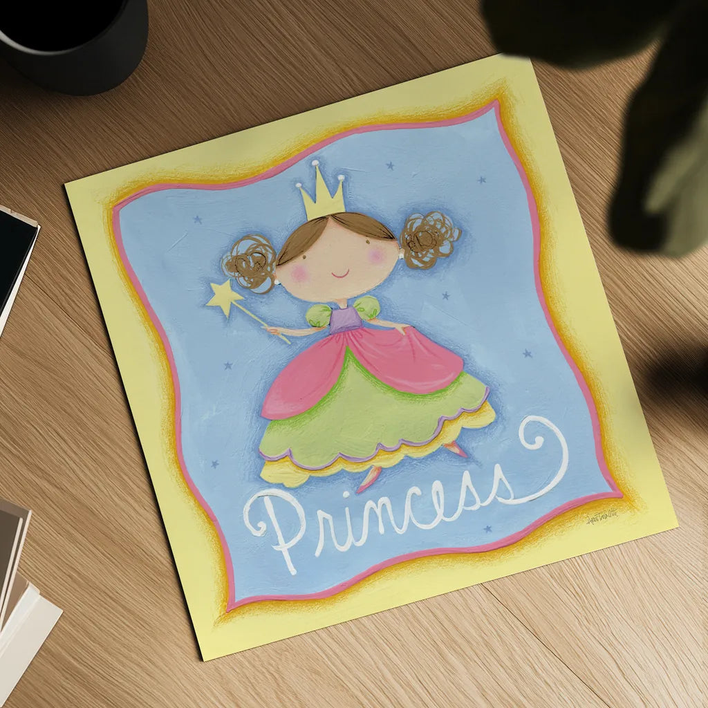 Princess by Anne Tavoletti. Shown as a detailed flat fine art print, highlighting archival giclee quality. Available as an archival giclee rolled canvas, fine art paper, or poster print. SKU 10603a.