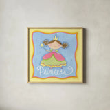Princess by Anne Tavoletti. Shown in a natural wood glass frame for a timeless modern aesthetic. Available as an archival giclee rolled canvas, fine art paper, or poster print. SKU 10603a.