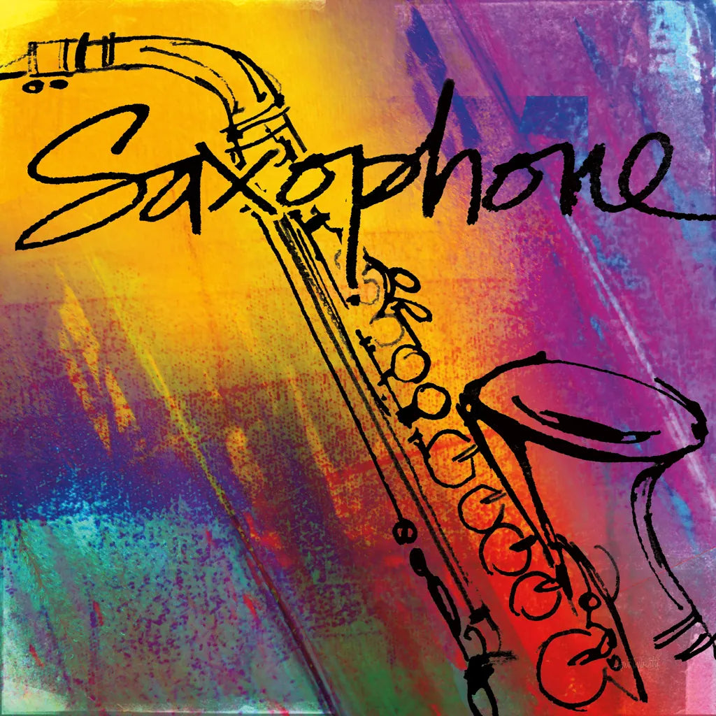 Saxaphone by Anne Tavoletti. SKU 59275a. Archival Giclee Fine art print for wall decor.