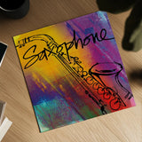 Saxaphone by Anne Tavoletti. Shown as a detailed flat fine art print, highlighting archival giclee quality. Available as an archival giclee rolled canvas, fine art paper, or poster print. SKU 59275a.