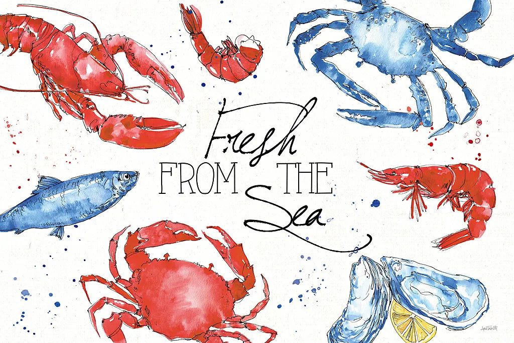 Seafood Shanty I by Anne Tavoletti. SKU 40389i. Archival Giclee Fine art print for wall decor.