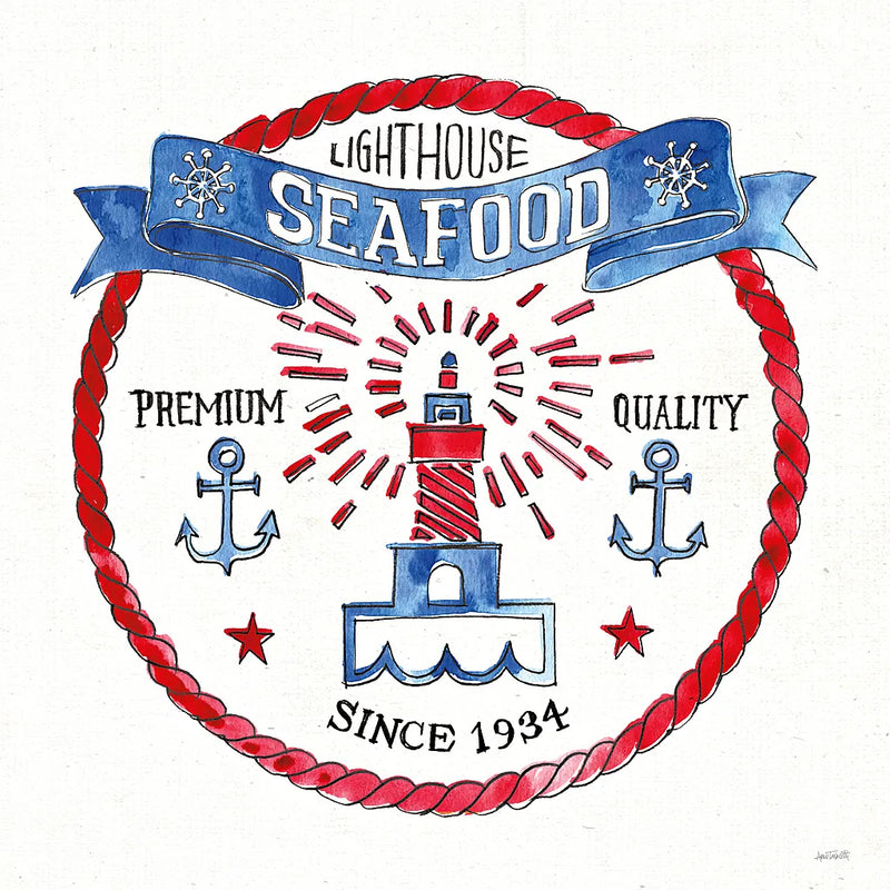 Seafood Shanty VI by Anne Tavoletti. SKU 40394a. Archival Giclee Fine art print for wall decor.