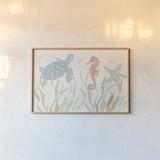 Seaside Style I by Anne Tavoletti. shown as a paper print in a natural frame. Available as a archival giclee rolled canvas, fine art paper, or poster print. SKU 80251i.