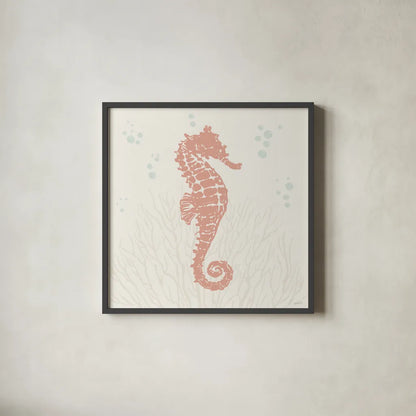 Seaside Style II by Anne Tavoletti. Shown in a sleek black glass frame for a contemporary gallery look. Available as an archival giclee rolled canvas, fine art paper, or poster print. SKU 80252a.