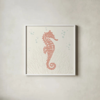 Seaside Style II by Anne Tavoletti. Shown in a crisp white glass frame for a clean and minimalist style. Available as an archival giclee rolled canvas, fine art paper, or poster print. SKU 80252a.