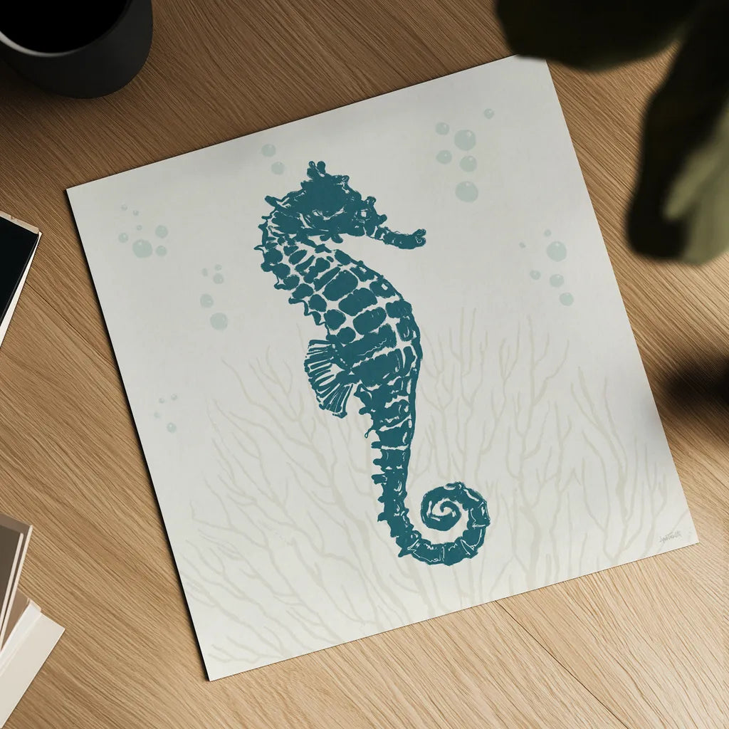 Seaside Style II Blue by Anne Tavoletti. Shown as a detailed flat fine art print, highlighting archival giclee quality. Available as an archival giclee rolled canvas, fine art paper, or poster print. SKU 82962a.