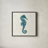 Seaside Style II Blue by Anne Tavoletti. Shown in a sleek black glass frame for a contemporary gallery look. Available as an archival giclee rolled canvas, fine art paper, or poster print. SKU 82962a.