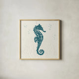 Seaside Style II Blue by Anne Tavoletti. Shown in a natural wood glass frame for a timeless modern aesthetic. Available as an archival giclee rolled canvas, fine art paper, or poster print. SKU 82962a.