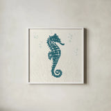 Seaside Style II Blue by Anne Tavoletti. Shown in a crisp white glass frame for a clean and minimalist style. Available as an archival giclee rolled canvas, fine art paper, or poster print. SKU 82962a.